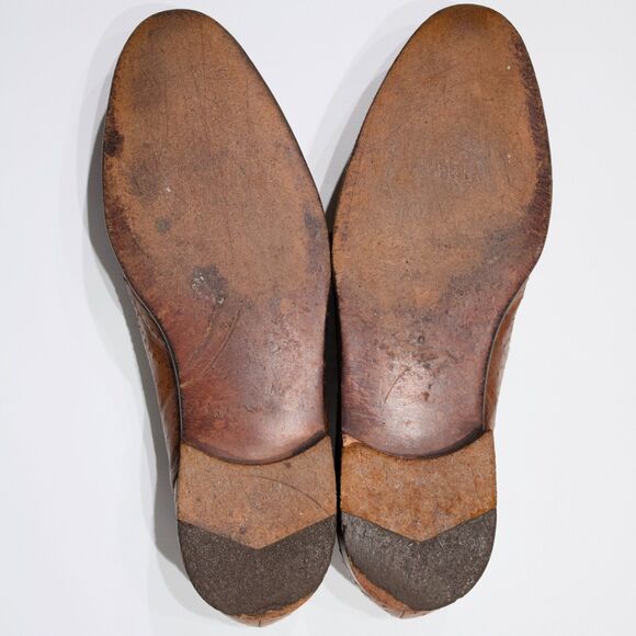 VTG Ennesi Brown Genuine Ostrich Leather Buckle Tassel Loafers Men Size 9